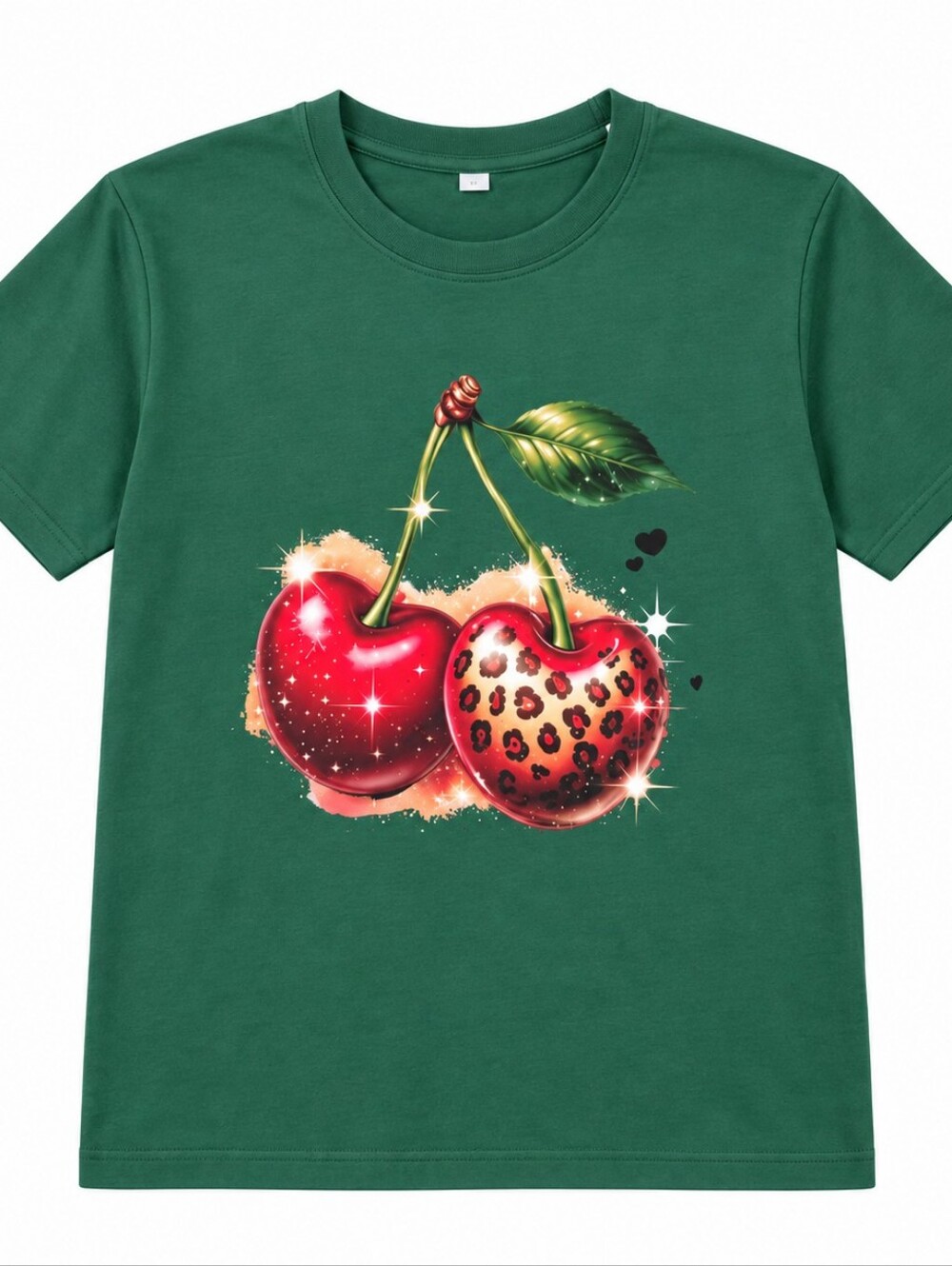 Green Graphic Cherry Tee